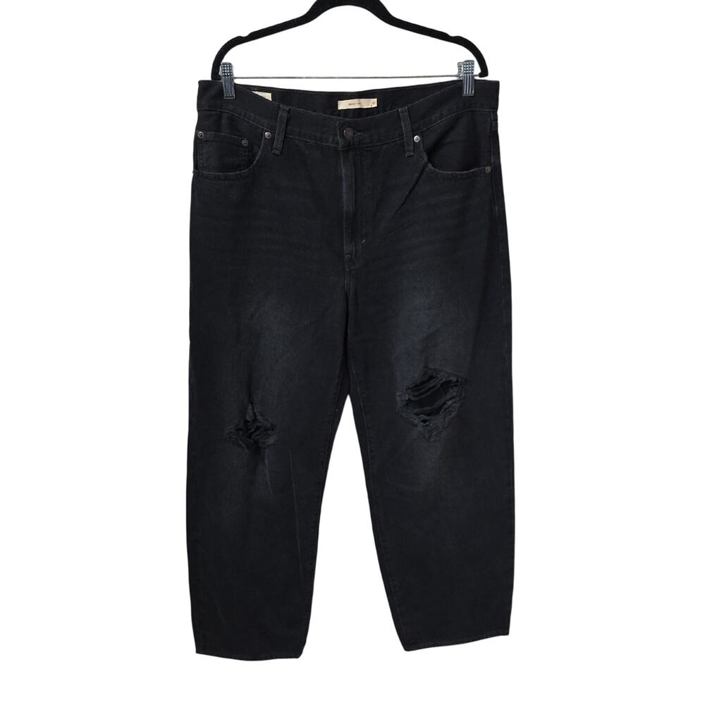 Levi's Baggy Dad Black Distressed Jeans Womens Size 32